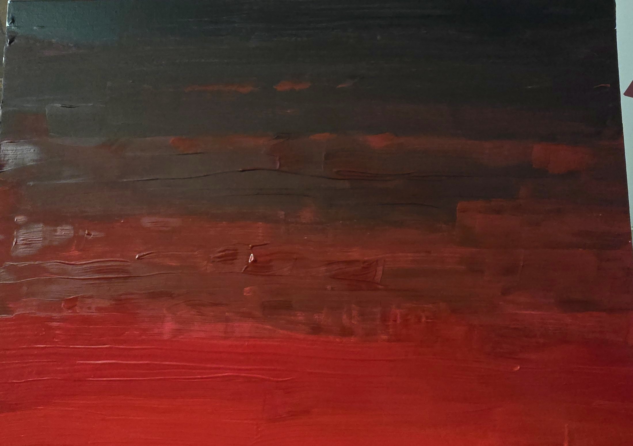 Egress — abstract painting descending from black into red