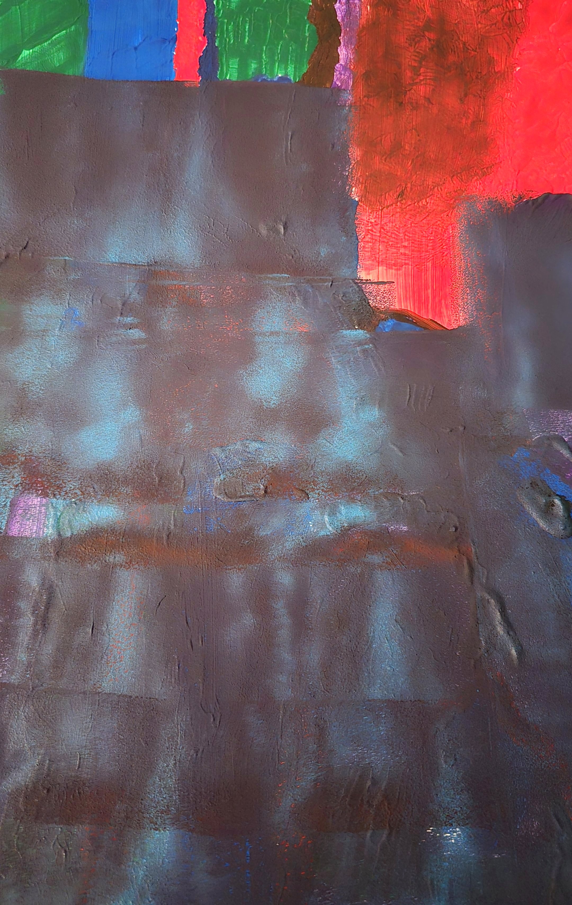Work in progress — colour study in blue and red